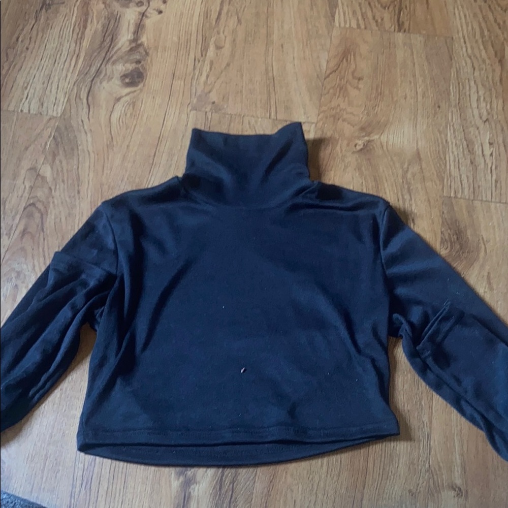 Classic Black Cowl Neck Cropped Sweater